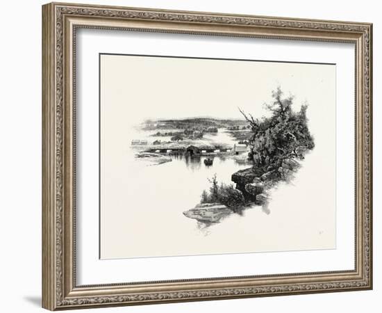 New Brunswick, Looking Up South-West Miramichi, Canada, Nineteenth Century-null-Framed Giclee Print