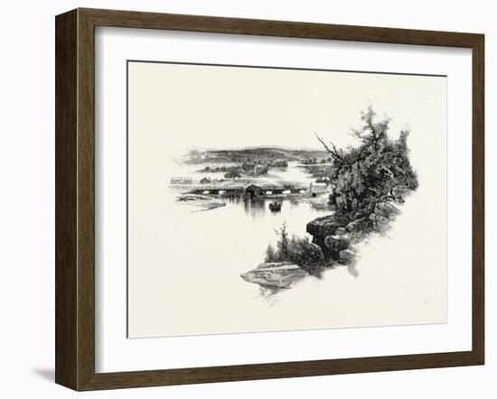 New Brunswick, Looking Up South-West Miramichi, Canada, Nineteenth Century-null-Framed Giclee Print