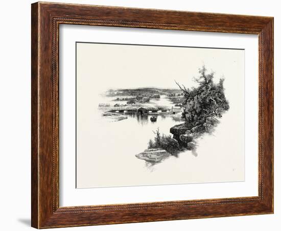 New Brunswick, Looking Up South-West Miramichi, Canada, Nineteenth Century-null-Framed Giclee Print