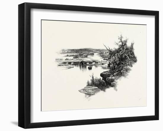 New Brunswick, Looking Up South-West Miramichi, Canada, Nineteenth Century-null-Framed Giclee Print