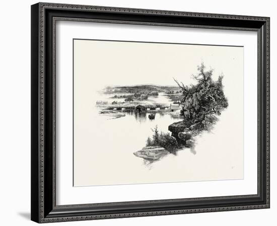New Brunswick, Looking Up South-West Miramichi, Canada, Nineteenth Century-null-Framed Giclee Print