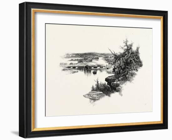 New Brunswick, Looking Up South-West Miramichi, Canada, Nineteenth Century-null-Framed Giclee Print