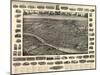 New Brunswick, New Jersey - Panoramic Map-Lantern Press-Mounted Art Print