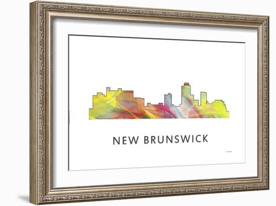 New Brunswick New Jersey Skyline Wb1-Marlene Watson-Framed Giclee Print