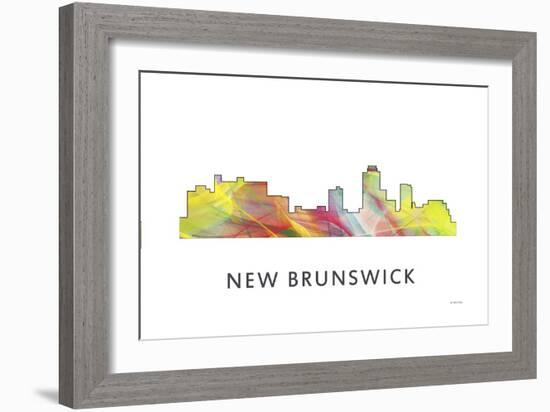 New Brunswick New Jersey Skyline Wb1-Marlene Watson-Framed Giclee Print