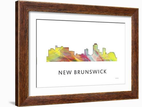 New Brunswick New Jersey Skyline Wb1-Marlene Watson-Framed Giclee Print