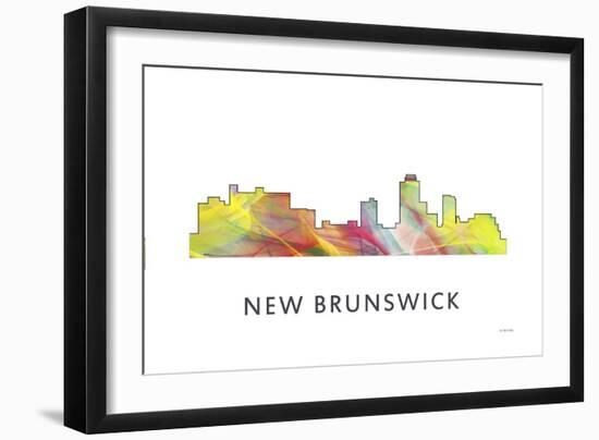 New Brunswick New Jersey Skyline Wb1-Marlene Watson-Framed Giclee Print