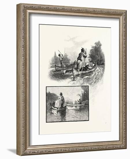 New Brunswick, Poling Up and Paddling Down, Canada, Nineteenth Century-null-Framed Giclee Print