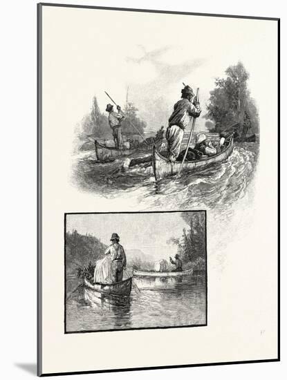 New Brunswick, Poling Up and Paddling Down, Canada, Nineteenth Century-null-Mounted Giclee Print