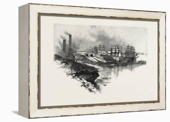 New Brunswick, River Front, Chatham, Canada, Nineteenth Century-null-Framed Premier Image Canvas