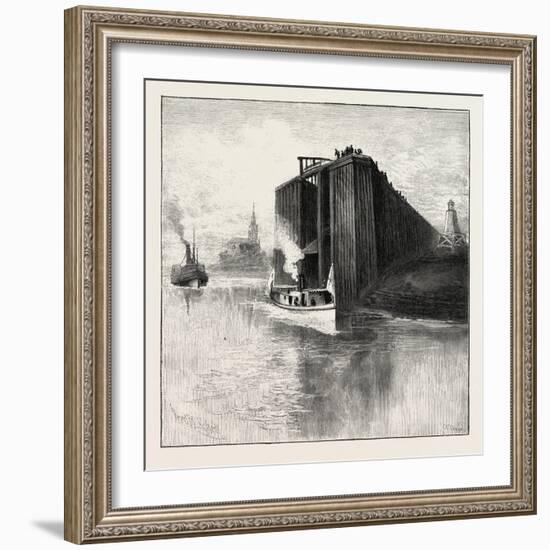 New Brunswick, Wharf at St. Andrews, Canada, Nineteenth Century-null-Framed Giclee Print