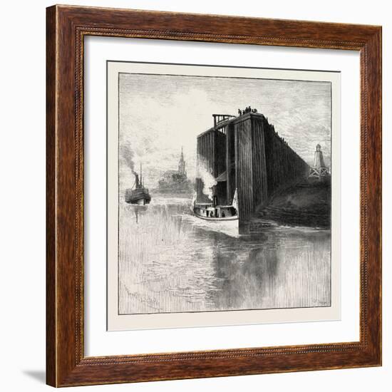 New Brunswick, Wharf at St. Andrews, Canada, Nineteenth Century-null-Framed Giclee Print