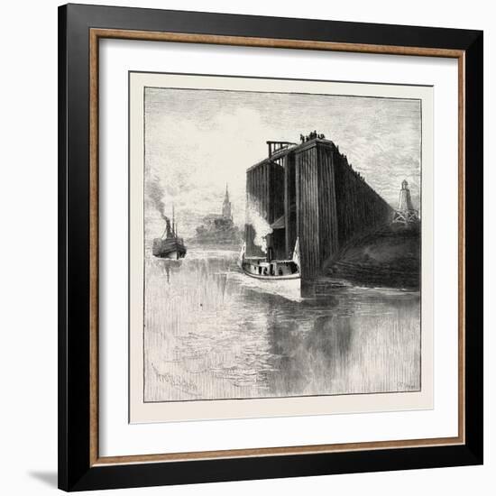 New Brunswick, Wharf at St. Andrews, Canada, Nineteenth Century-null-Framed Giclee Print