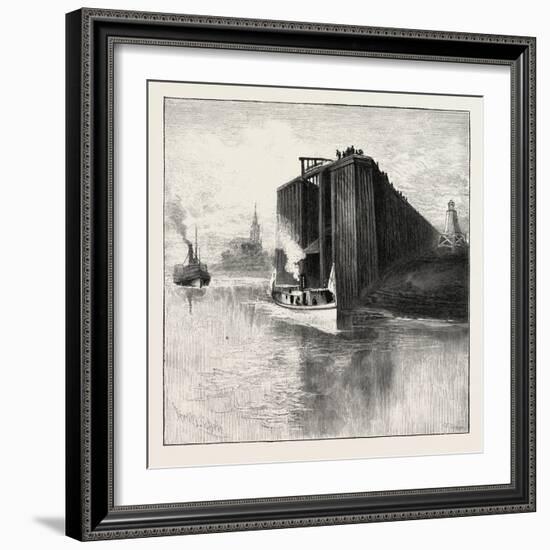 New Brunswick, Wharf at St. Andrews, Canada, Nineteenth Century-null-Framed Giclee Print