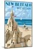 New Buffalo, Michigan - Sandcastle-Lantern Press-Mounted Art Print