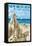 New Buffalo, Michigan - Sandcastle-Lantern Press-Framed Stretched Canvas