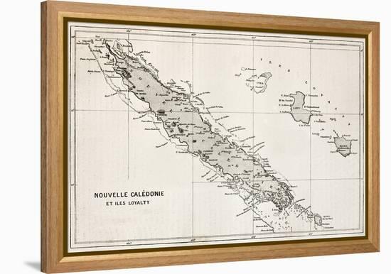 New Caledonia And Loyalty Island Old Map-marzolino-Framed Stretched Canvas