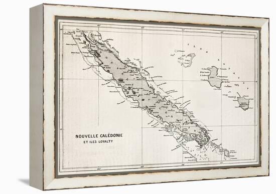 New Caledonia And Loyalty Island Old Map-marzolino-Framed Stretched Canvas