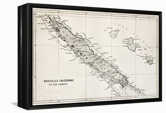 New Caledonia And Loyalty Island Old Map-marzolino-Framed Stretched Canvas