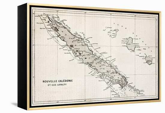 New Caledonia And Loyalty Island Old Map-marzolino-Framed Stretched Canvas