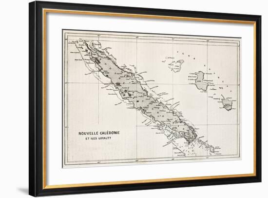 New Caledonia And Loyalty Island Old Map-marzolino-Framed Premium Giclee Print