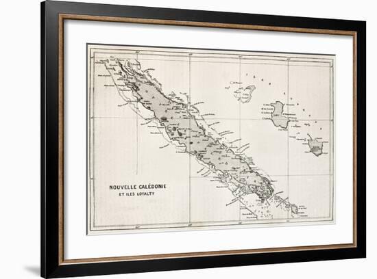 New Caledonia And Loyalty Island Old Map-marzolino-Framed Art Print