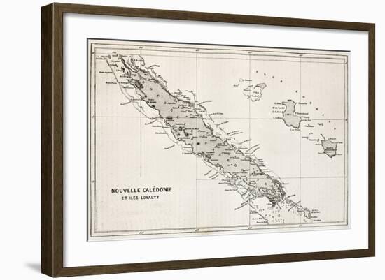 New Caledonia And Loyalty Island Old Map-marzolino-Framed Art Print