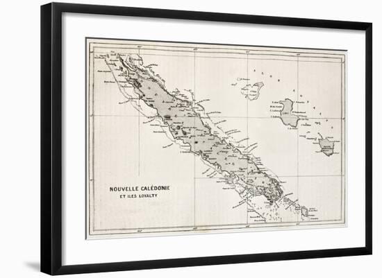 New Caledonia And Loyalty Island Old Map-marzolino-Framed Art Print