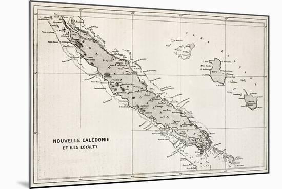 New Caledonia And Loyalty Island Old Map-marzolino-Mounted Art Print