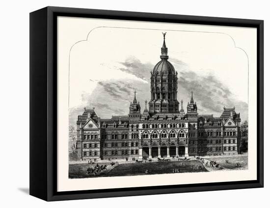 New Capitol at Hartford, Connecticut, USA-null-Framed Premier Image Canvas