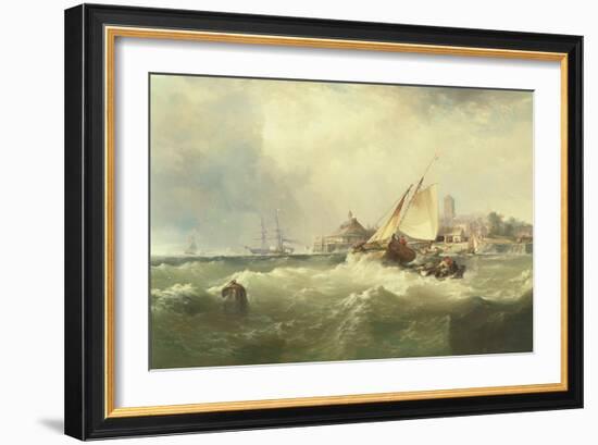 New Castle on the Delaware, 1857-Edward Moran-Framed Giclee Print