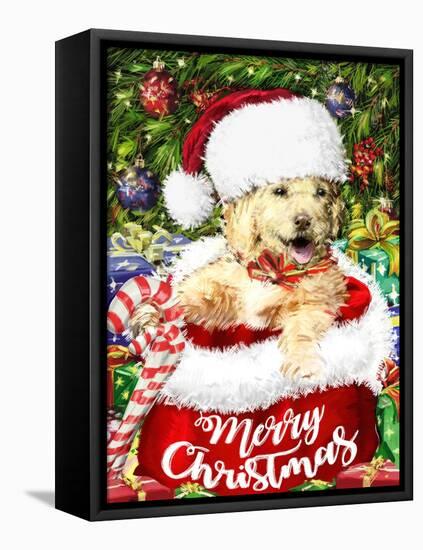 New Christmas puppy-Arnica Burnstone-Framed Premier Image Canvas