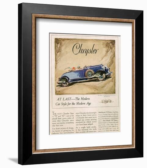 New Chrysler 75-The Modern Car-null-Framed Art Print