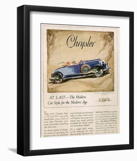 New Chrysler 75-The Modern Car-null-Framed Art Print