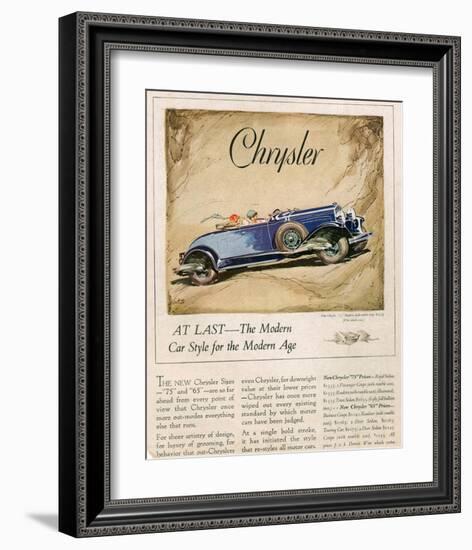New Chrysler 75-The Modern Car-null-Framed Art Print