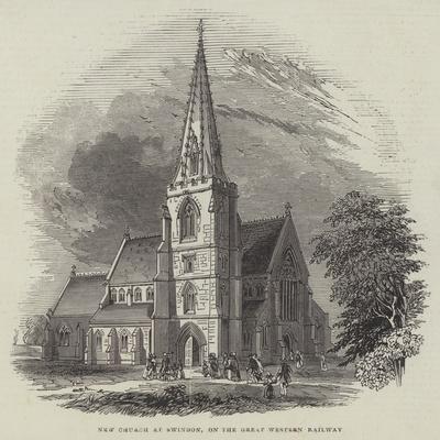 'New Church at Swindon, on the Great Western Railway' Giclee Print