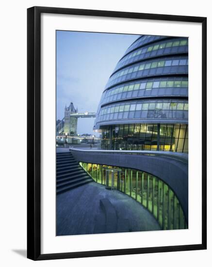 New City Hall and Tower Bridge at Dusk, London, England, United Kingdom, Europe-Charles Bowman-Framed Photographic Print
