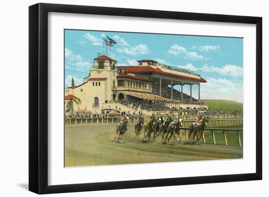 'New Club House and Grand Stand, Agua Caliente Jockey Club', c1939-Unknown-Framed Giclee Print