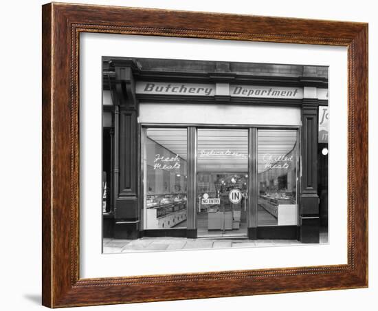 New Co-Op Central Butchers Department, Barnsley, South Yorkshire, 1957-Michael Walters-Framed Photographic Print