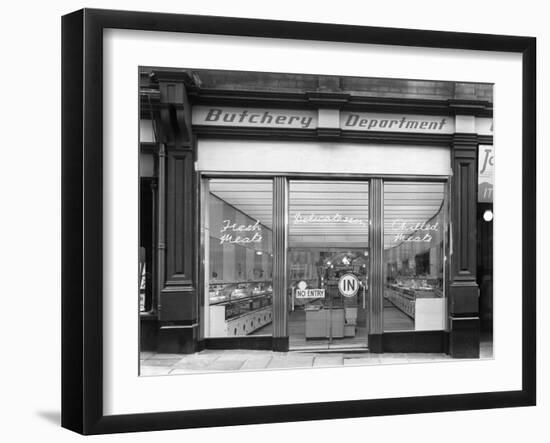 New Co-Op Central Butchers Department, Barnsley, South Yorkshire, 1957-Michael Walters-Framed Photographic Print