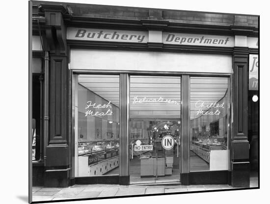 New Co-Op Central Butchers Department, Barnsley, South Yorkshire, 1957-Michael Walters-Mounted Photographic Print