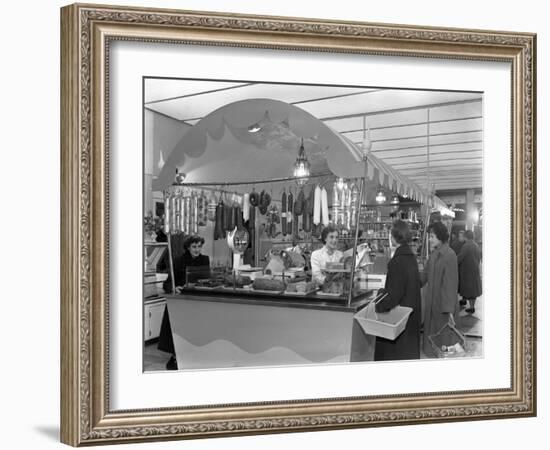New Co-Op Central Butchers Department, Barnsley, South Yorkshire, 1957-Michael Walters-Framed Photographic Print