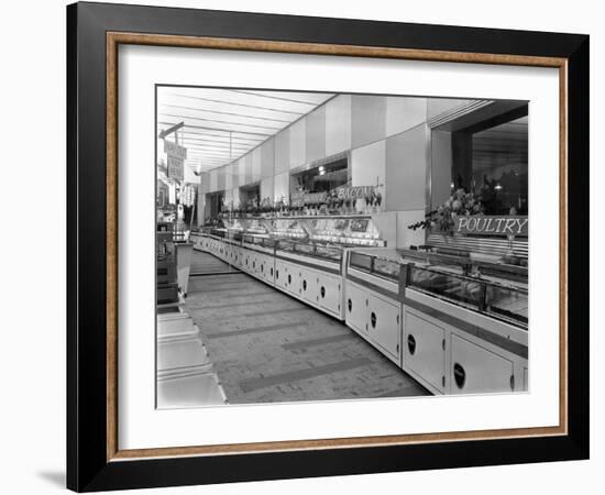 New Co-Op Central Butchers Department, Barnsley, South Yorkshire, 1957-Michael Walters-Framed Photographic Print