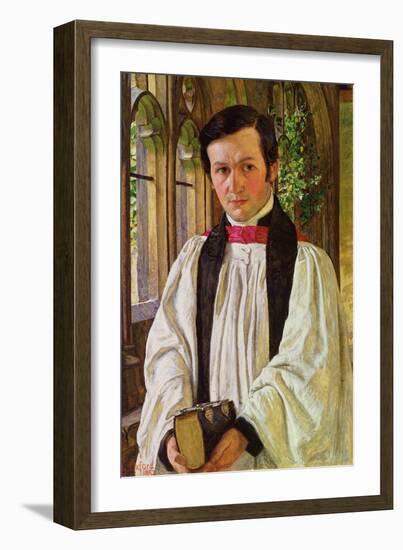 'New College Cloisters': Portrait of John David Jenkins, 1852-William Holman Hunt-Framed Giclee Print