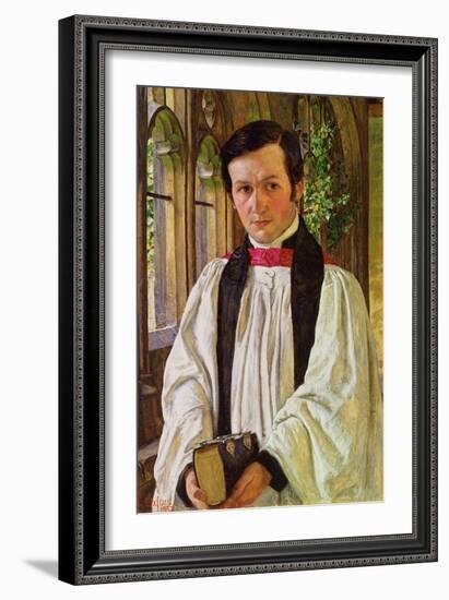 'New College Cloisters': Portrait of John David Jenkins, 1852-William Holman Hunt-Framed Giclee Print