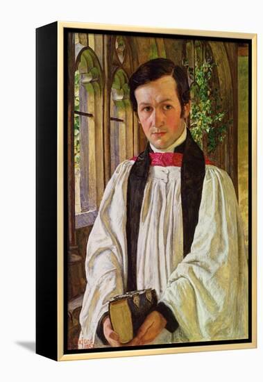 'New College Cloisters': Portrait of John David Jenkins, 1852-William Holman Hunt-Framed Premier Image Canvas