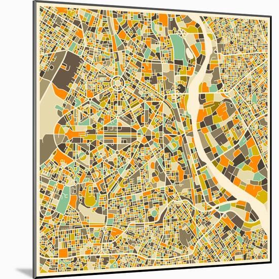 New Delhi Map-Jazzberry Blue-Mounted Art Print