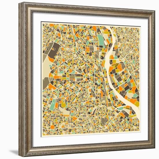 New Delhi Map-Jazzberry Blue-Framed Premium Giclee Print