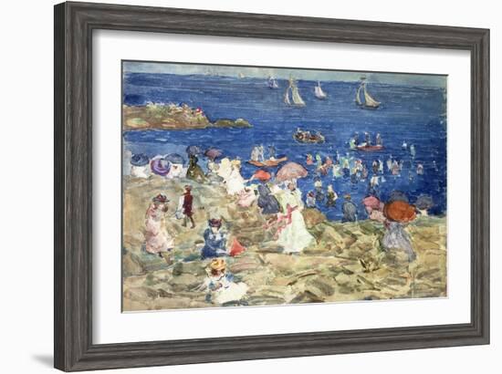 New England Beach Scene, C.1896-97-Maurice Brazil Prendergast-Framed Giclee Print