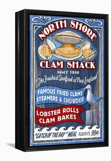 New England - Clam Shack-Lantern Press-Framed Stretched Canvas